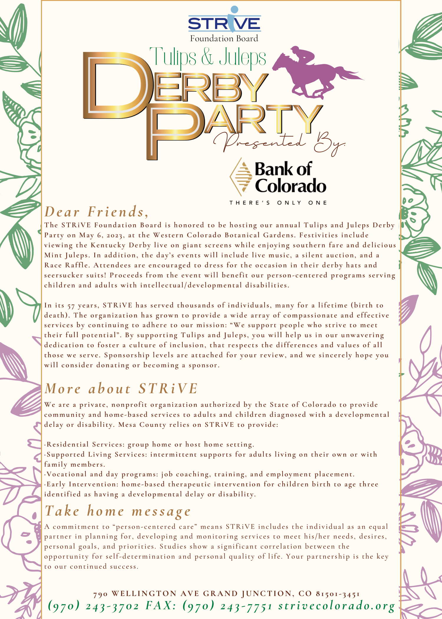 STRiVE's 9th Annual Tulips & Juleps Derby Party